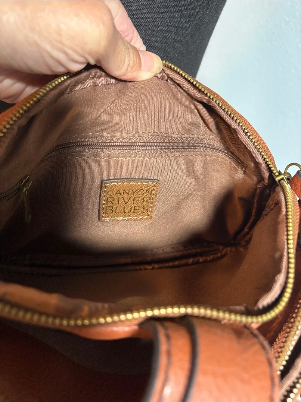 Canyon River Blues Brown Leather Crossbody Bag